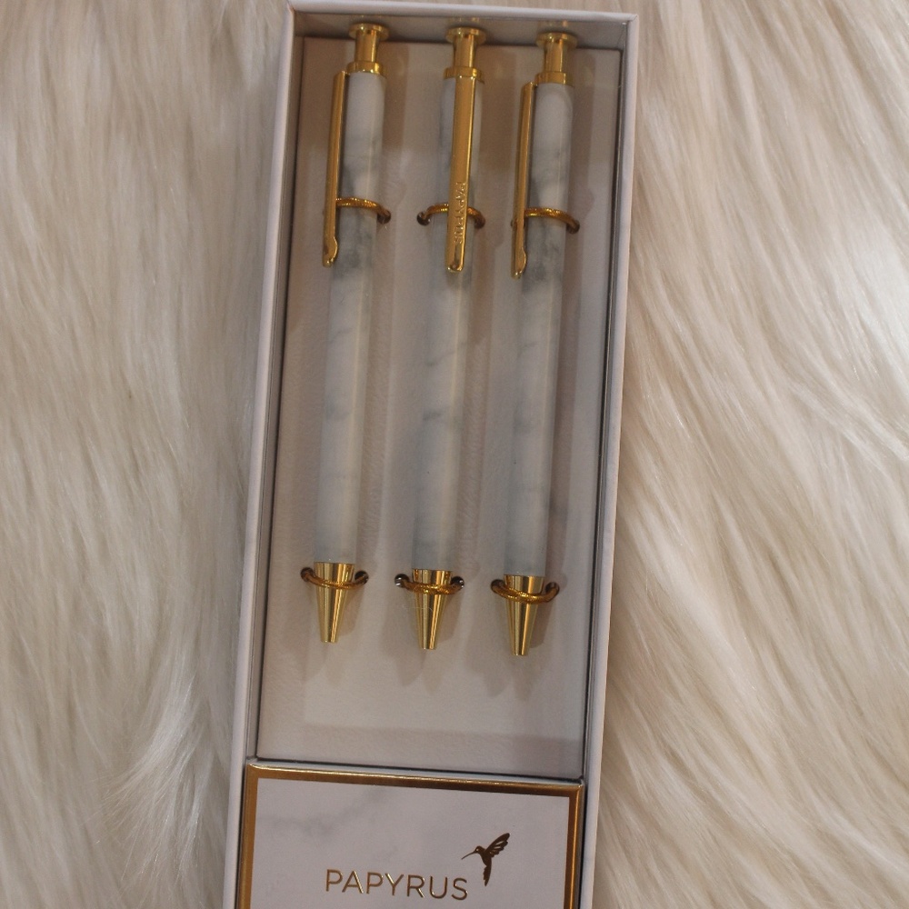 Papyrus, set of 3click pens black ink